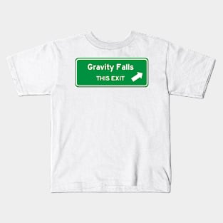 Gravity Falls Highway Exit Sign Kids T-Shirt